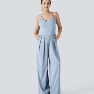 HALARA NWT Ballad Blue Jumpsuit Sz L, Zip closure, light, soft, all occasions